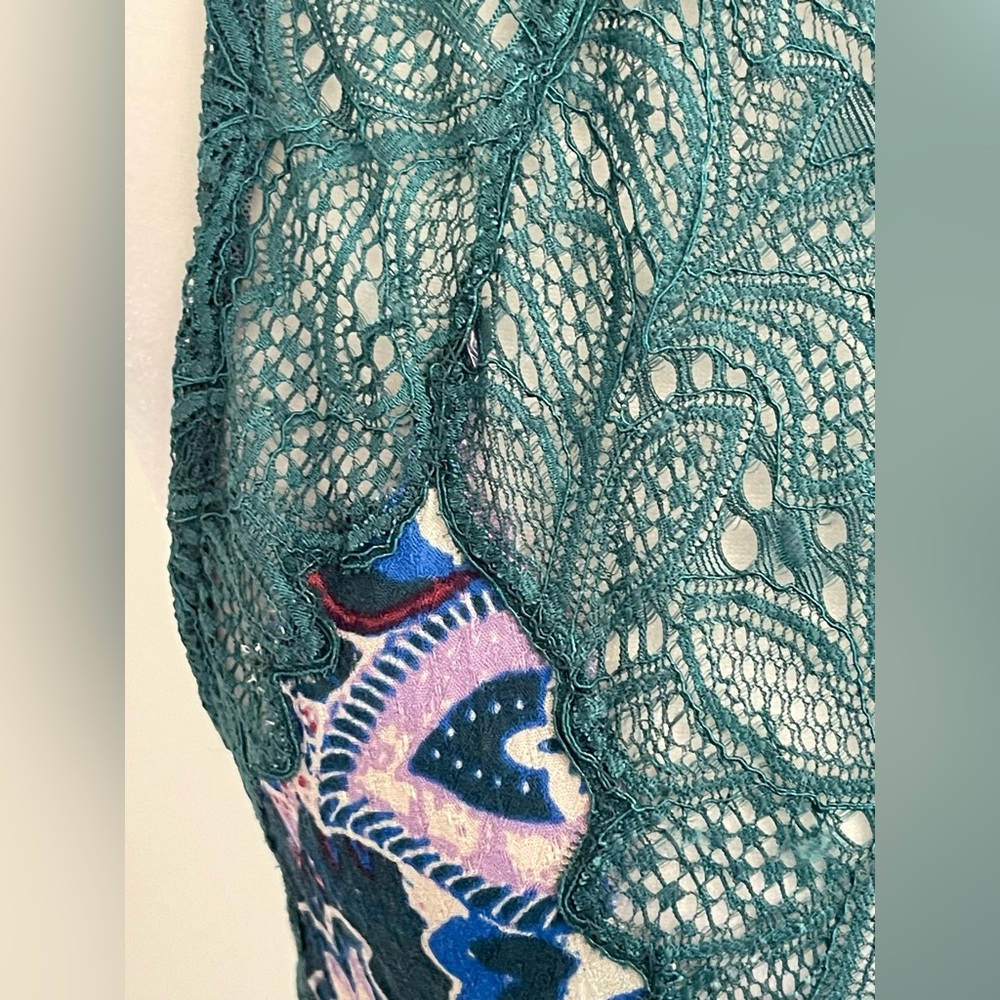 Intimately Free People Marsha Green Floral Lace Slip Dress – Feminine & Flowy! - Picture 6 of 12